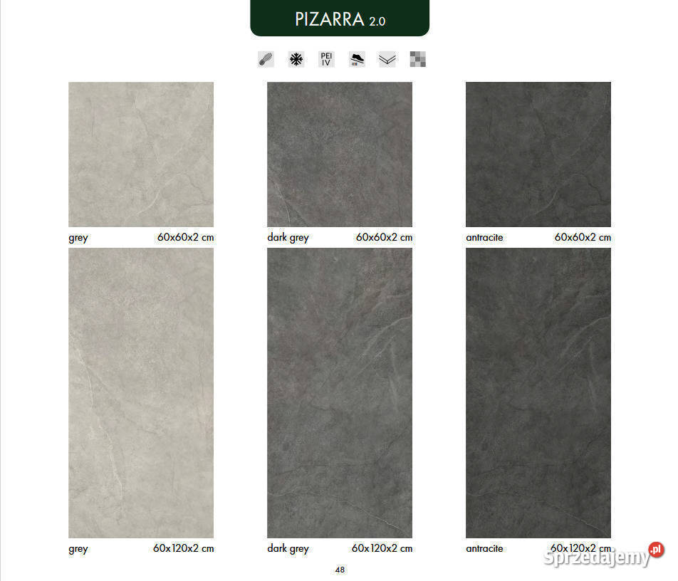 PIZARRA Dark Grey 60X120X2cm. Płyty Tarasowe Stargres