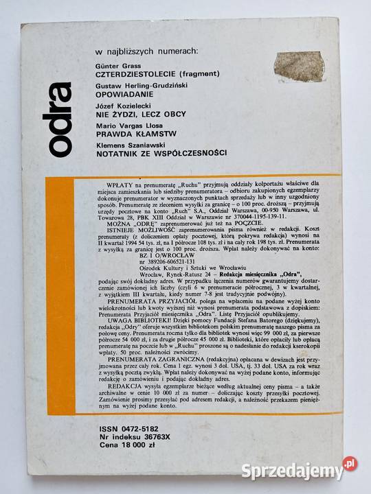 Odra 3 388 marzec 1994 buddyzm Kraków