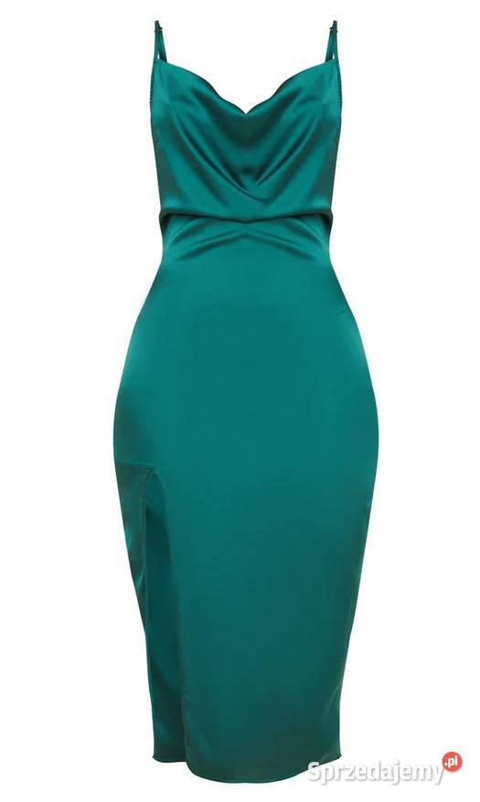 PRETTYLITTLETHING SATYNOWA SUKIENKA MIDI Rozmiar 38(M) Kalisz