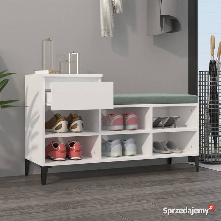 Szafka na buty wysoki połysk biała 102x36x60 Warszawa