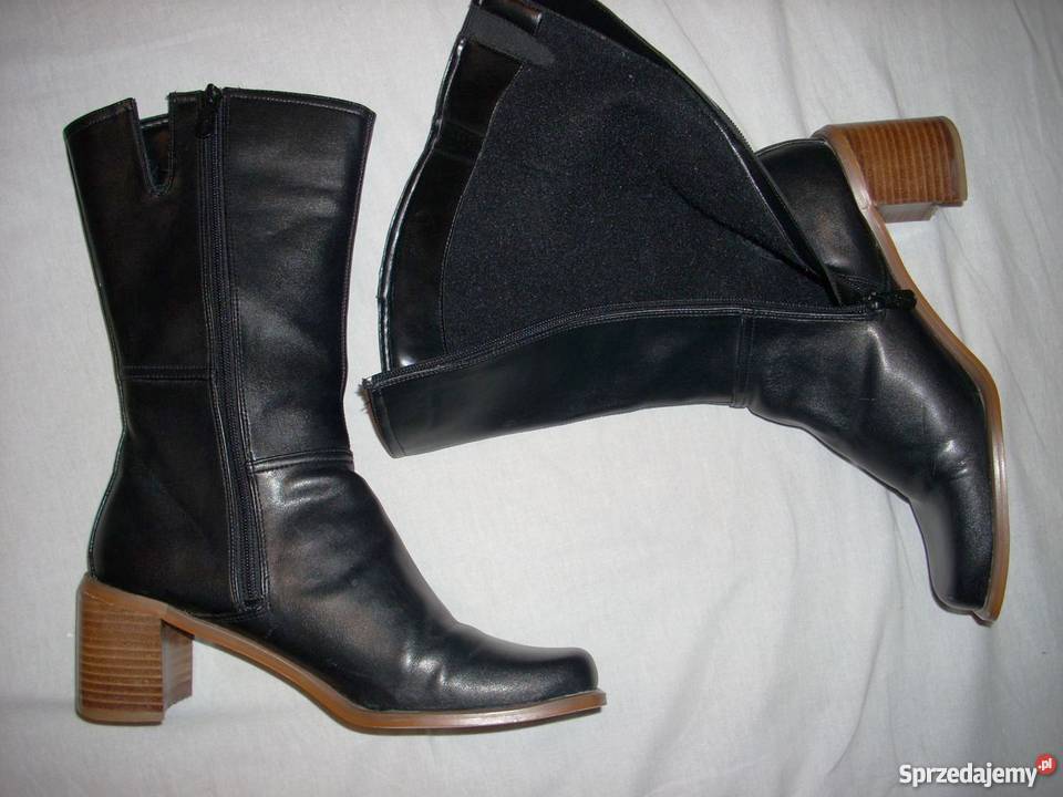 Gładkie czarne kozaczki 39 40 kozaki Nowy Sącz sprzedam