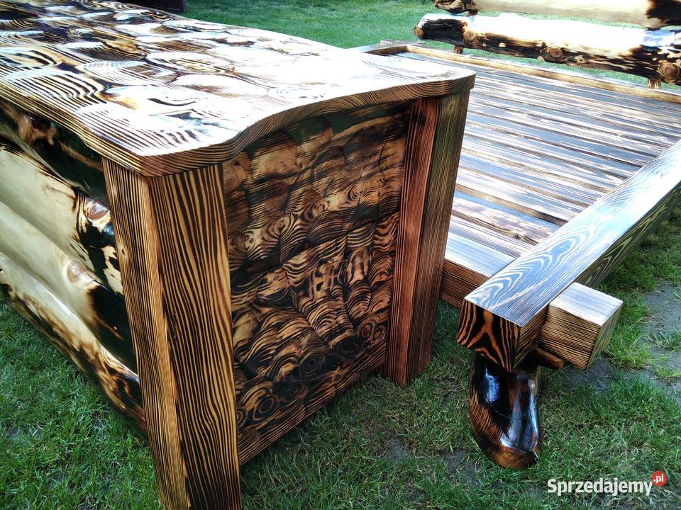 Łóżko łoże drewniane z Buciorami + kufer
