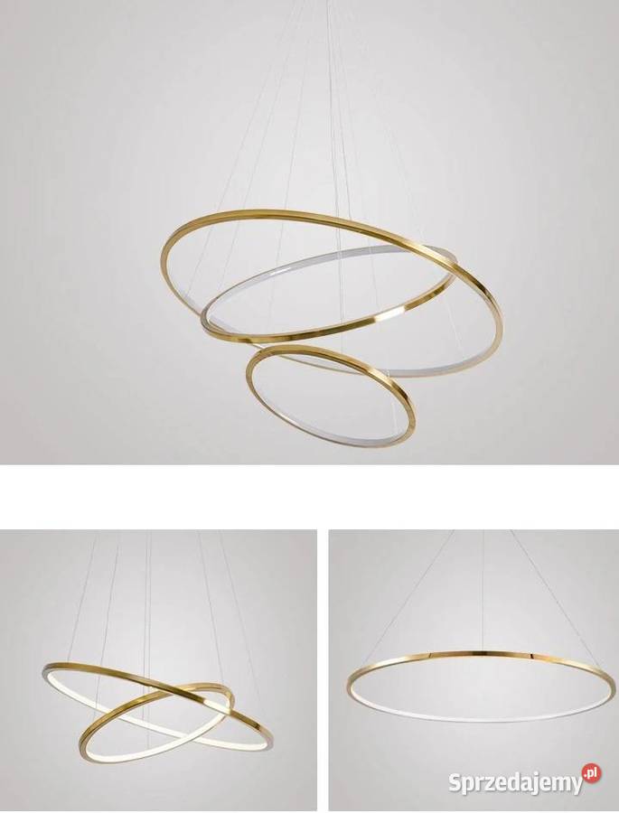 Nowoczesna lampa sufitowa złota ring Warszawa