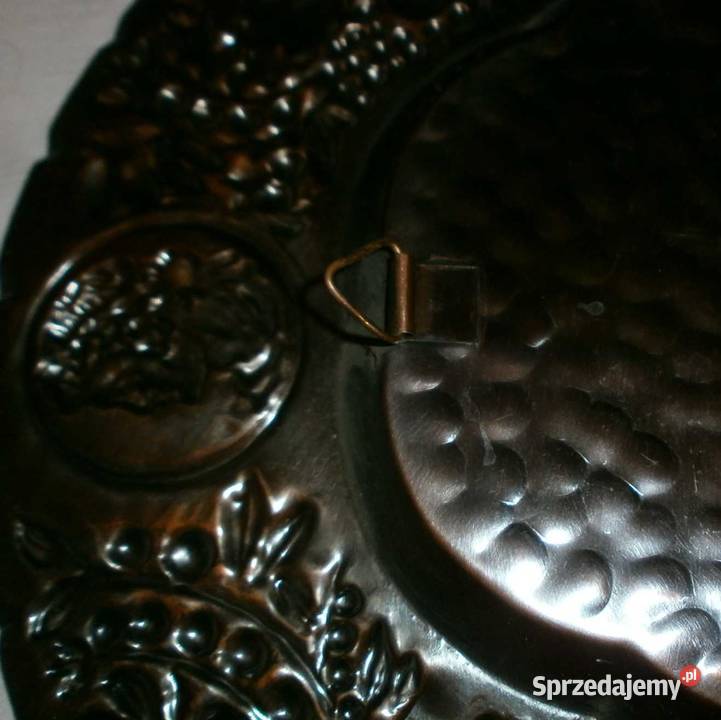 Stary Metalowy Ozdoby TalerzTaca metaloplastyka Kraków