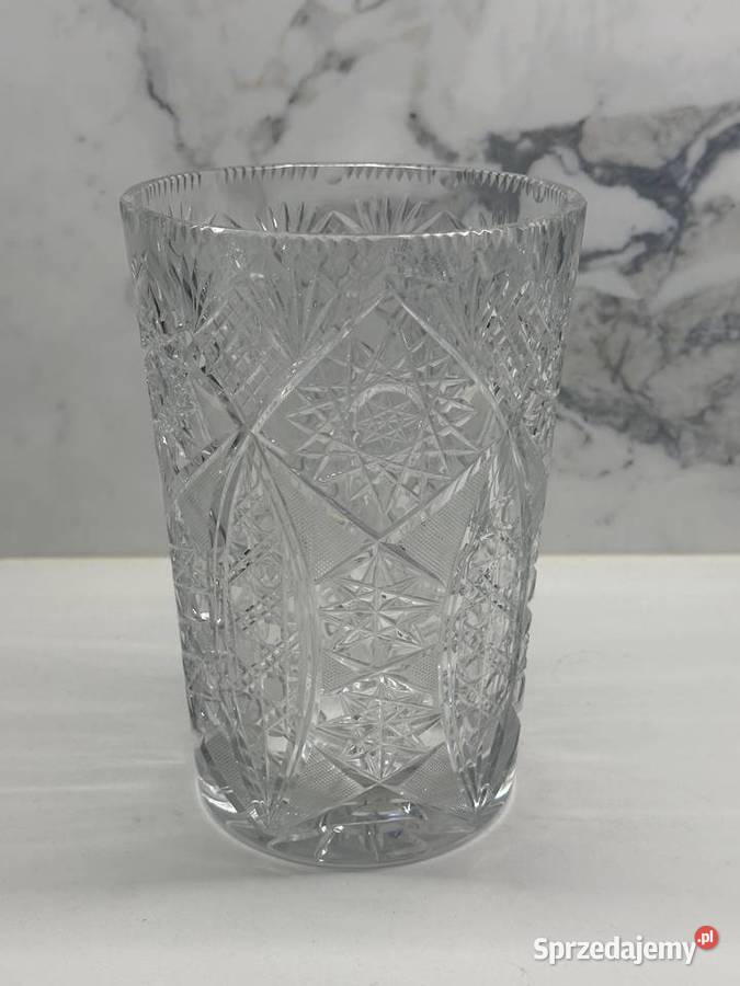 Wazon kryształowy z lat PRLu Łódź