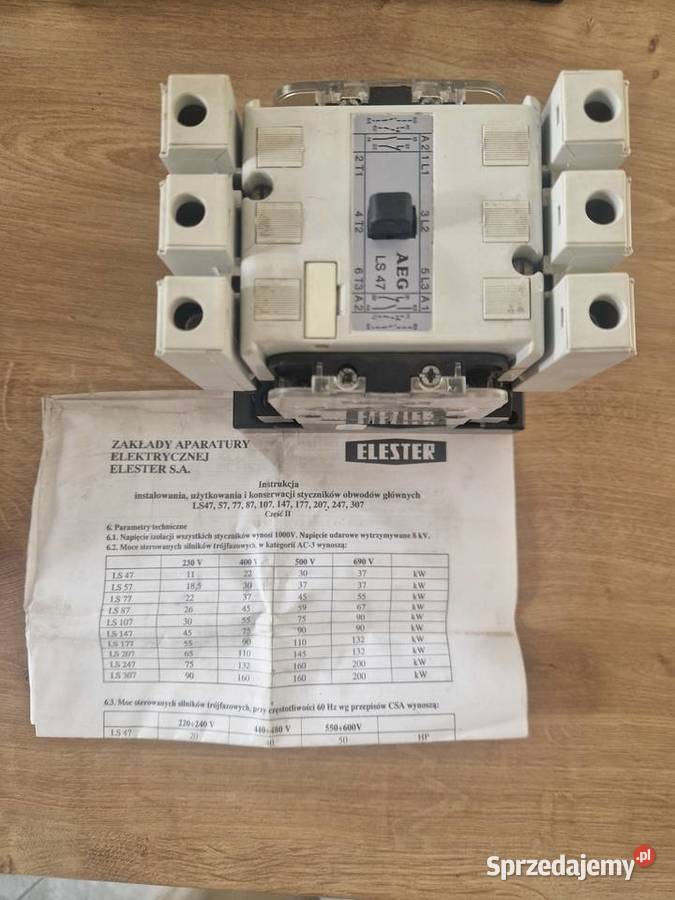 Stycznik AEG LS4722 24V AC 90A Pozostałe Katowice