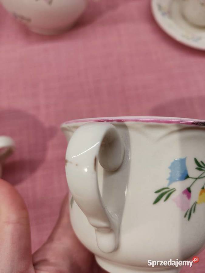 Serwis kawowy porcelanowy 6 osób Schramberger opolskie Głuchołazy