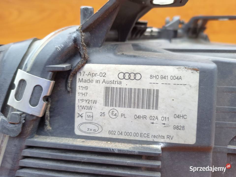 Audi A4 B6 Cabrio lampa przednia reflektor przód Sieradz sprzedam