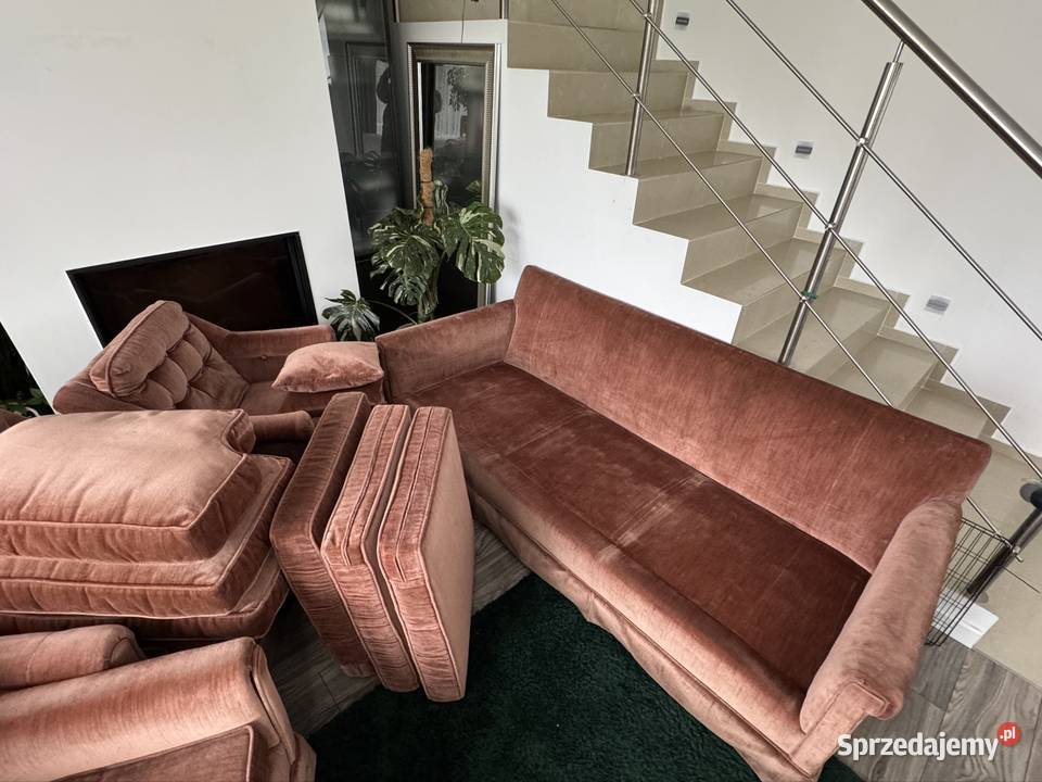 Vintage Sofa i trzy fotele Łomianki Dolne
