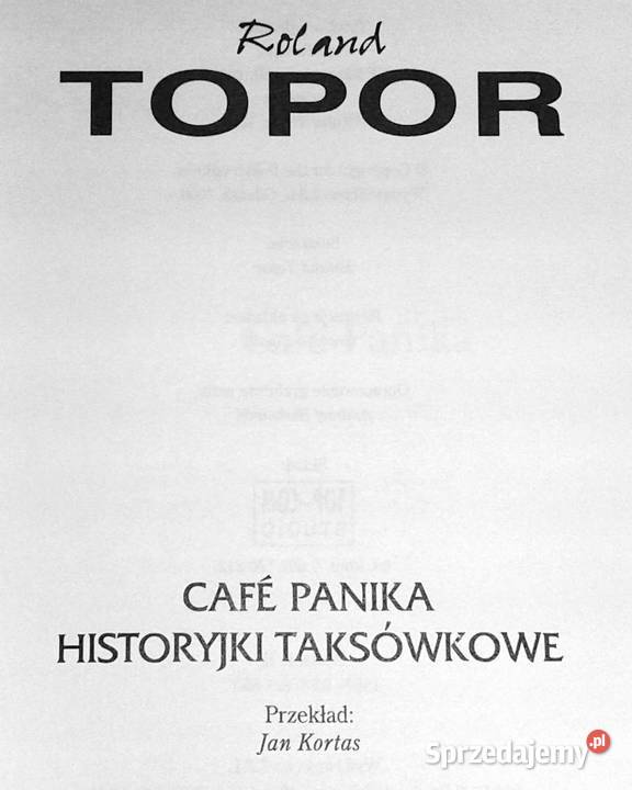 Cafe Panika Historyjki taksówkowe Roland Topor Chełm sprzedam