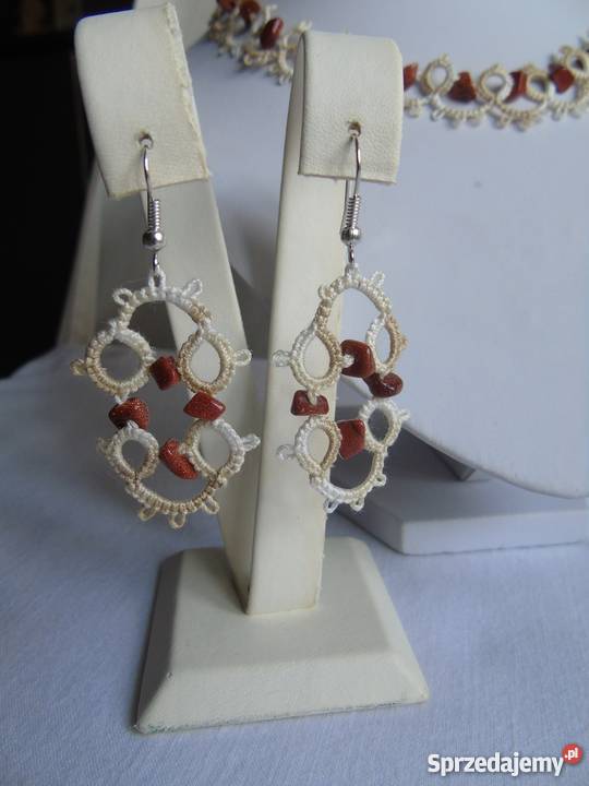 Biżuteria Frywolitkowa Wiśniowa