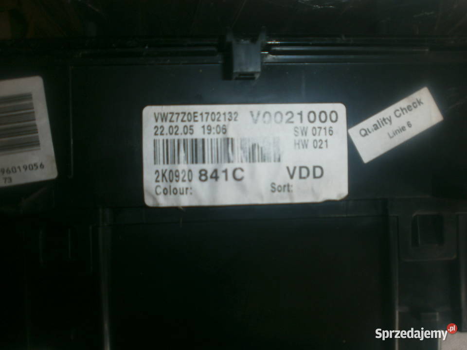 VW CADDY LICZNIK ZEGAR V0021000 2K0920841C lubuskie Zielona Góra