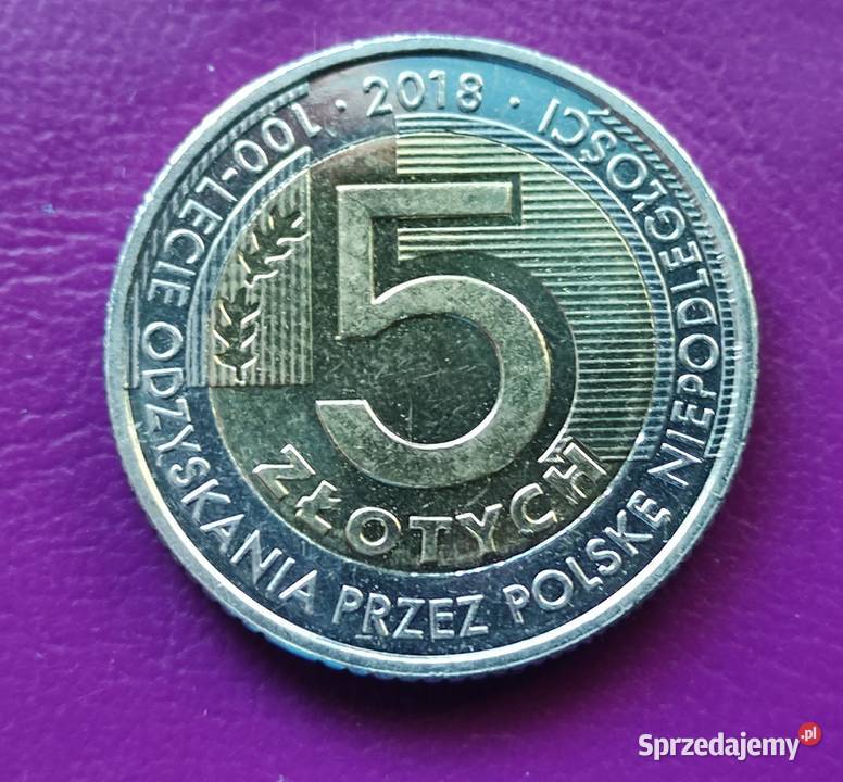 Moneta 5 2018 100lecie odzyskania Niepodległości Pruszków