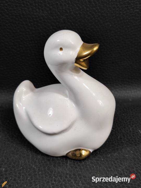 Ceramiczna Figurka Kaczka ze Złotym Dziobem Poddębice