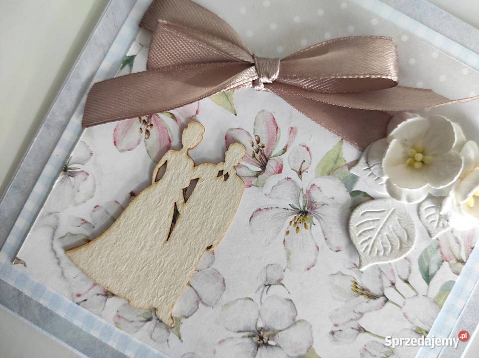 Kartka ręcznie robiona na Ślub handmade