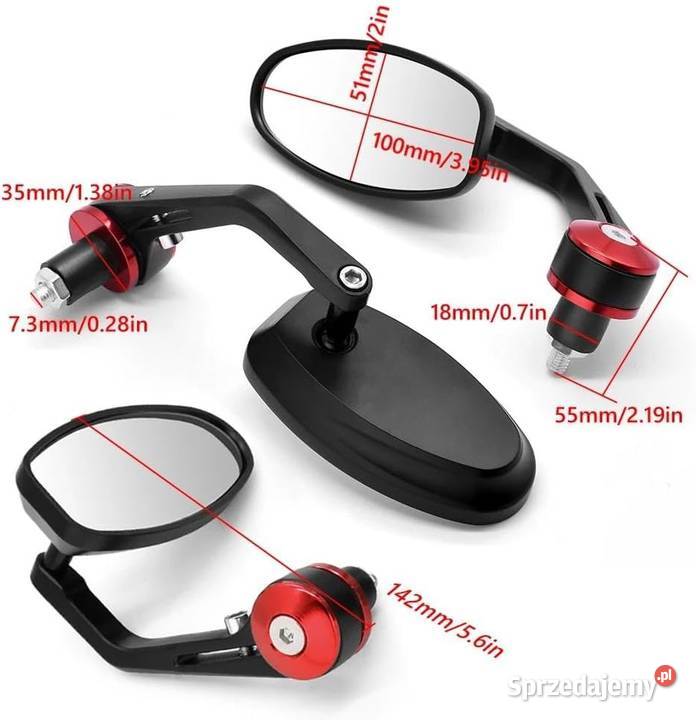 Lusterko motocyklowe lewe Kawasaki Yamaha Honda