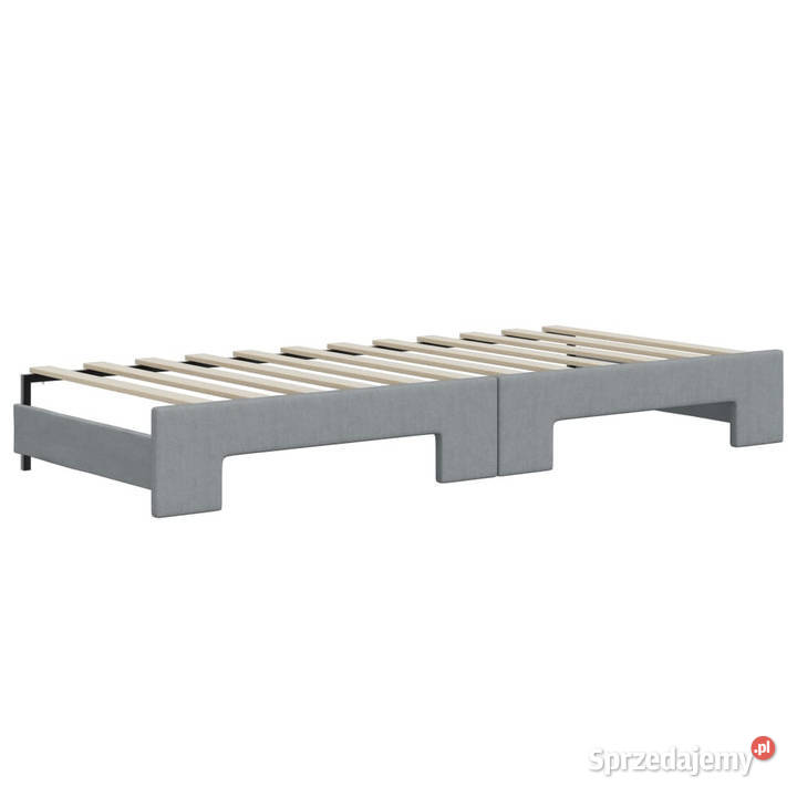 Leżanka rozsuwana jasnoszara tkanina 80x200 Warszawa