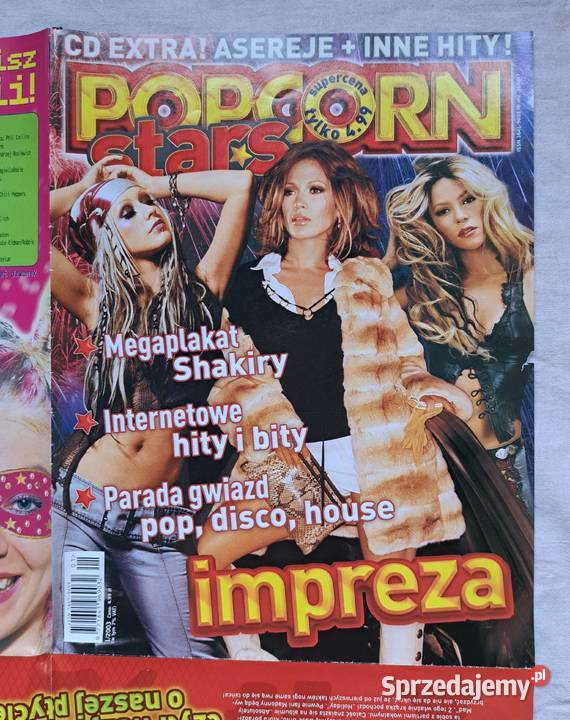 Skakira plakaty z gazety Popcorn 2003 unikaty Pozostałe małopolskie Brzesko