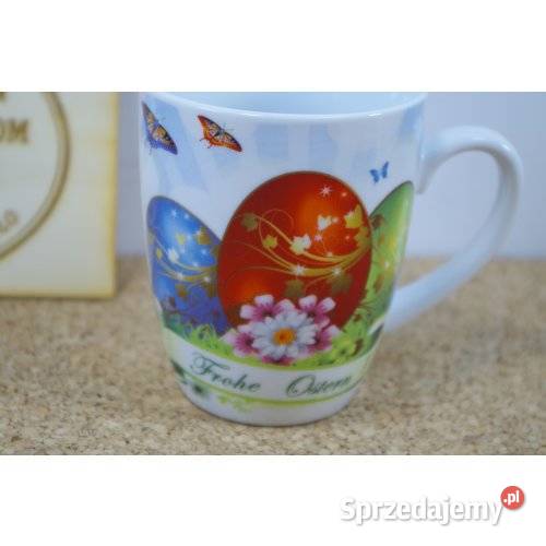 Kubek porcelanowy Frohe Ostern motyw wielkanocny Porcelana i szkło