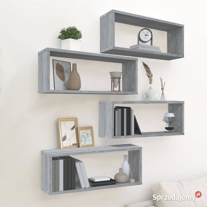 Półki ścienne 4 szary dąb sonoma 60x15x23 Warszawa