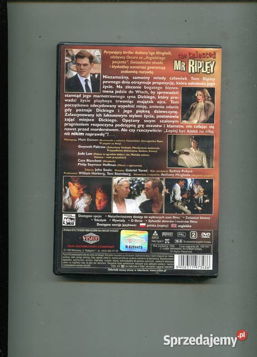 Utalentowany pan Ripley Film DVD Szczecin