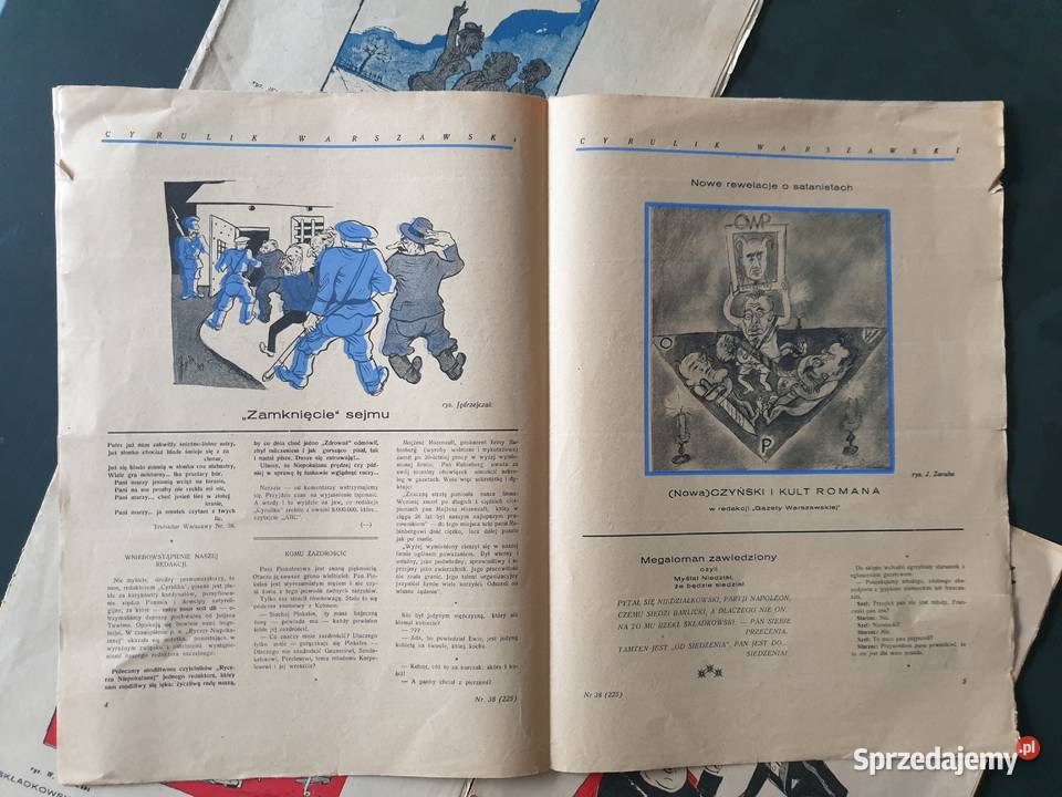 Cyrulik Warszawski 4 numery tygodnik satyryczny Rok wydania 1928 Czasopisma Gdynia