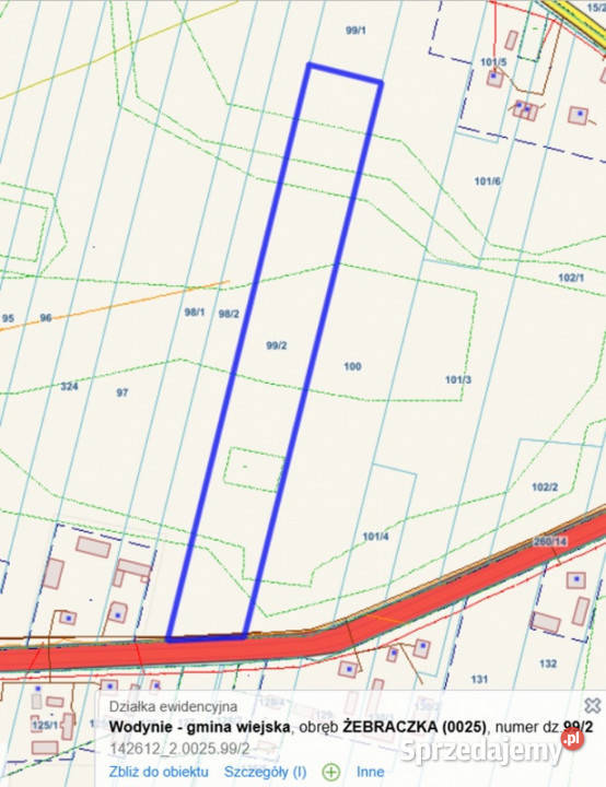 Działka pod zabudowę jednorodzinną bliźniaczą mazowieckie Żebraczka sprzedam