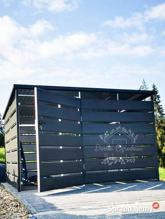 Wiata śmietnikowa spad tył 25x15m Antracyt śląskie