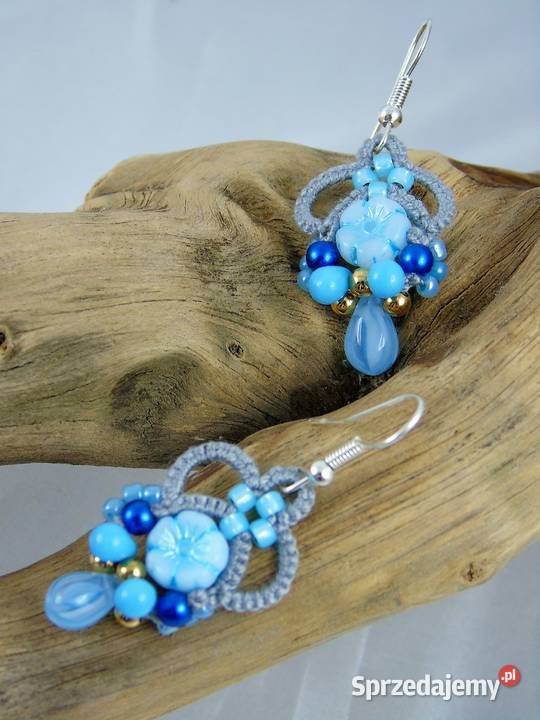 Kolczyki koronkoweróżne kolory Wiśniowa