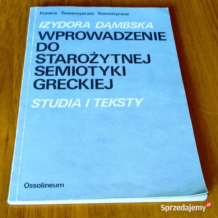 Wprowadzenie do starożytnej semiotyki greckiej Gdańsk sprzedam