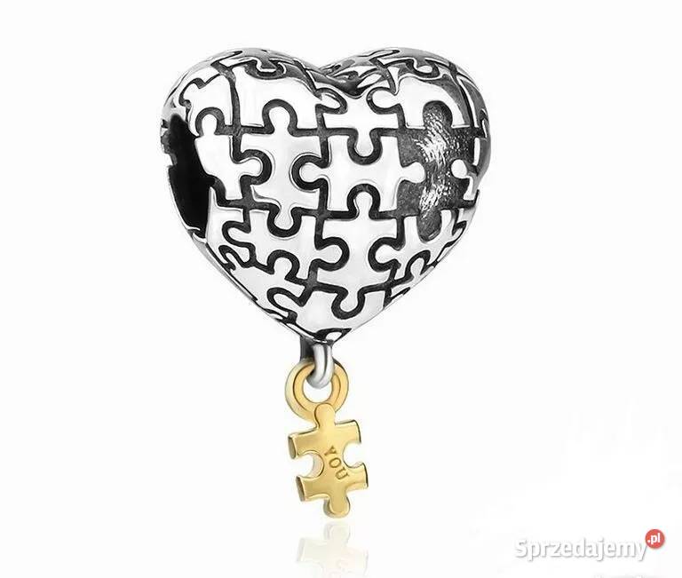 Pandora Charm Moments zawieszka serce puzzle srebro Warszawa sprzedam