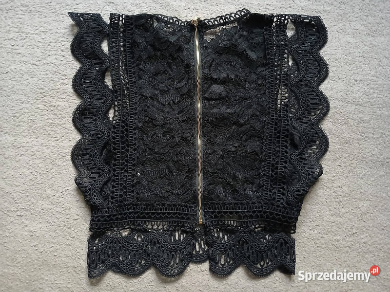 Ażurowy czarny topbluzka damskarozmiar Sxs sprzedam