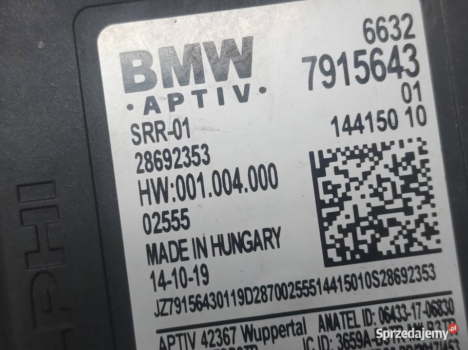 Czujnik Radar Zmiany Pasa Ruchu BMW F40 G01 G05 Pleszew