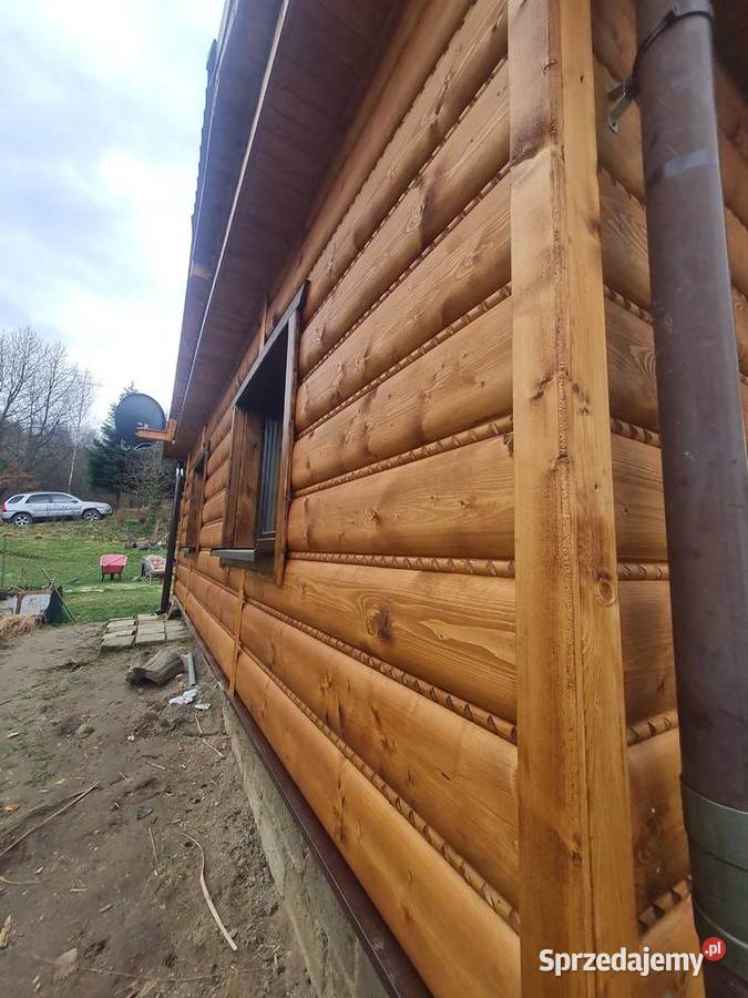 DREWNIANA ELEWACJA PÓŁBAL deska Płaska PÓŁBAL z Domaradz