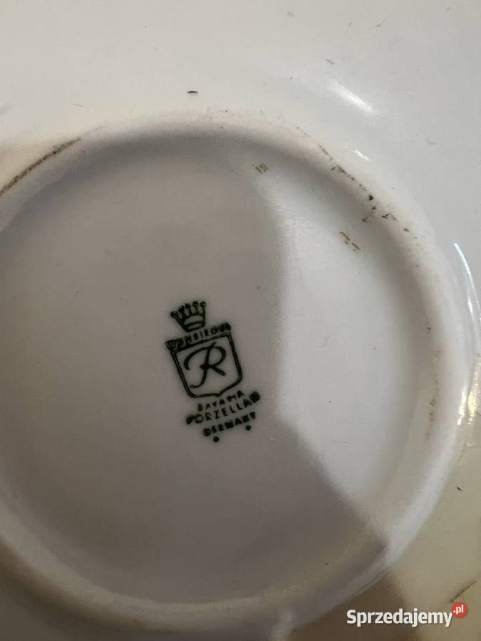 Talerz ozdobny z kwiatami Wunsider Bavaria Porcelana i szkło