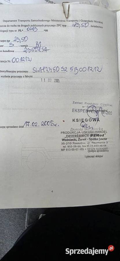 Przyczepa lekka 340kg Łańcut