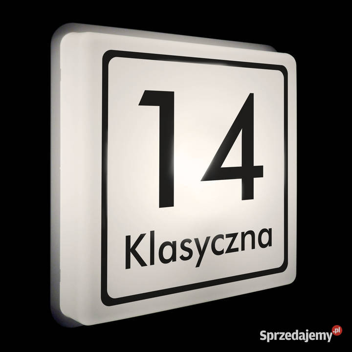 PODŚWIETLANA tabliczka adresowa 230V numer na wielkopolskie Poznań