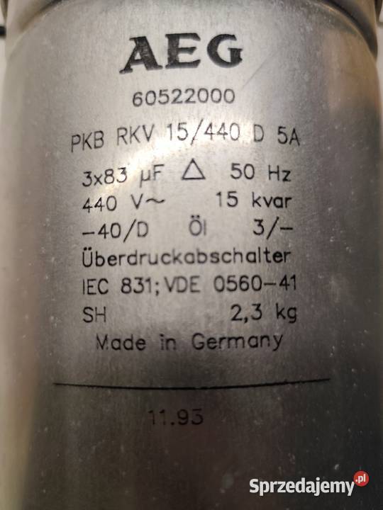 AEG Kondensatory mocy biernej Bielsko-Biała