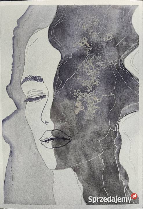 Oryginalna akwarela Srebrny oddech A4 Autentyk Aleksandrów Łódzki