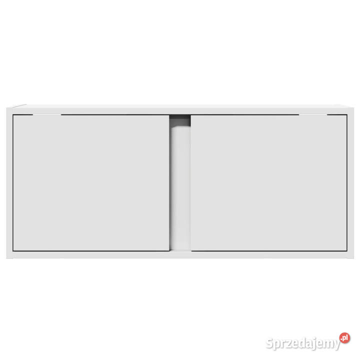 Ścienna szafka TV z LED biała 80x31x35 WM852257 mazowieckie Warszawa