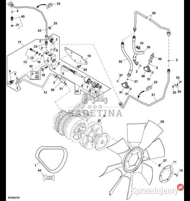 RE268241 John Deere 8345R Hydr zawór ster przepł Jastrzębniki