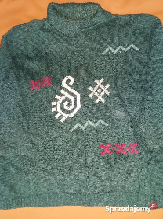 Sweter męski zielony LPółgolf Łódź