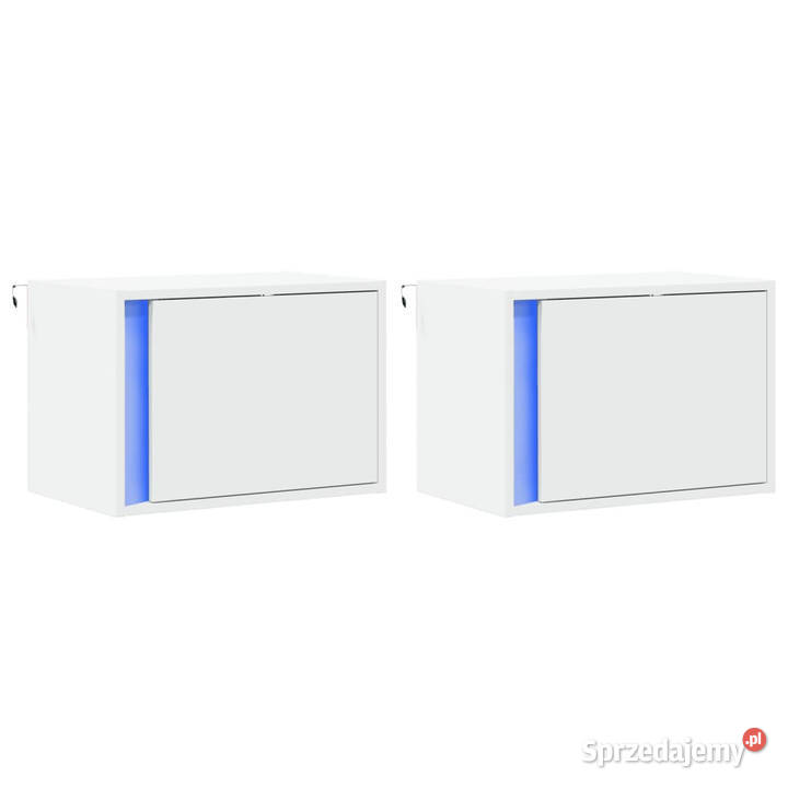 Wiszące szafki nocne z LED 2 białe WM852090 Warszawa