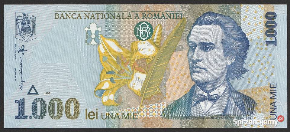 Rumunia 1000 lei 1998 stan bankowy UNC łódzkie Łódź
