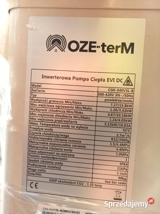 Inwerterowa pompa ciepła OT15EVIPanasonic Baranów