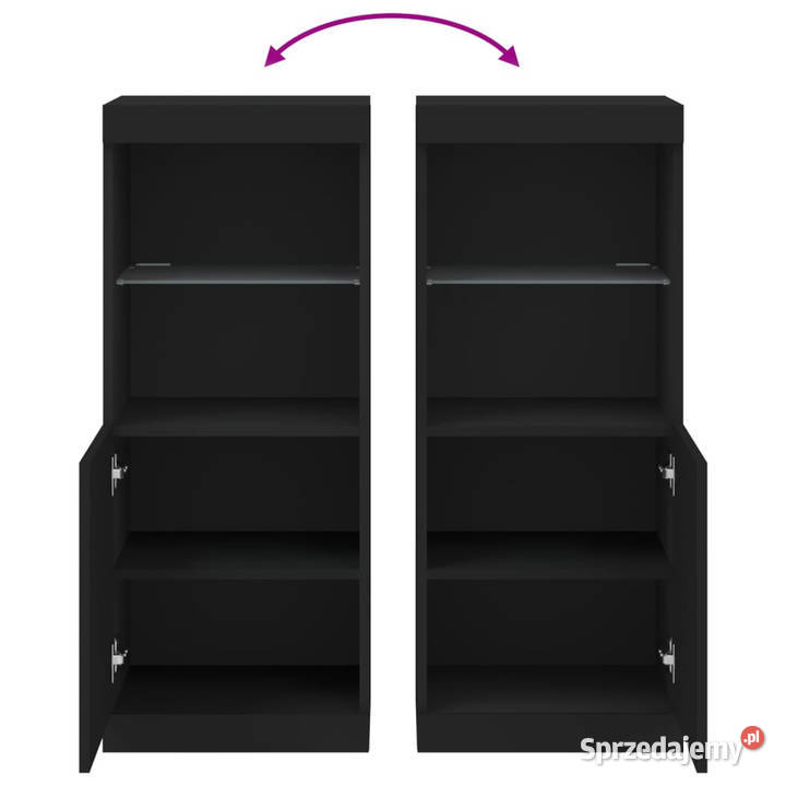 Szafka z oświetleniem LED czarna 41x37x100 Warszawa
