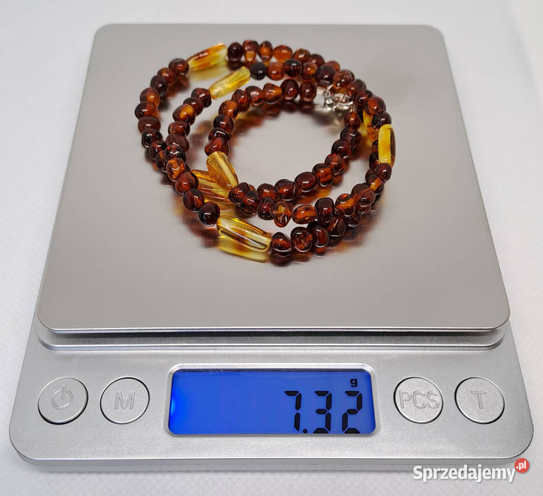 Korale bursztyn bałtycki baroczek koniakowy ryż sprzedam