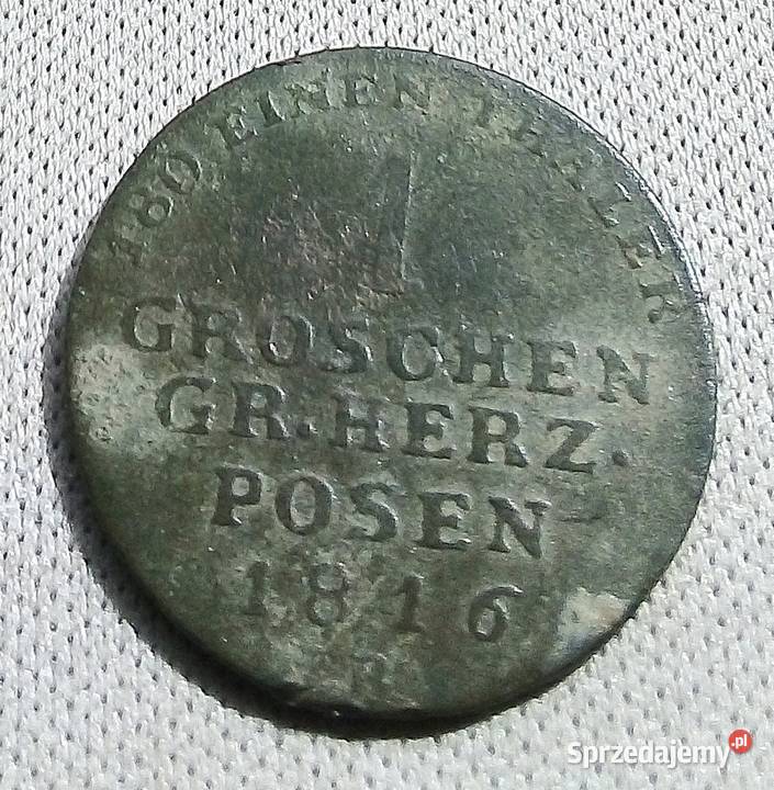 WIELKIE KSIĘSTWO POZNAŃSKIE1 GROSZ 1816 rB mazowieckie Legionowo