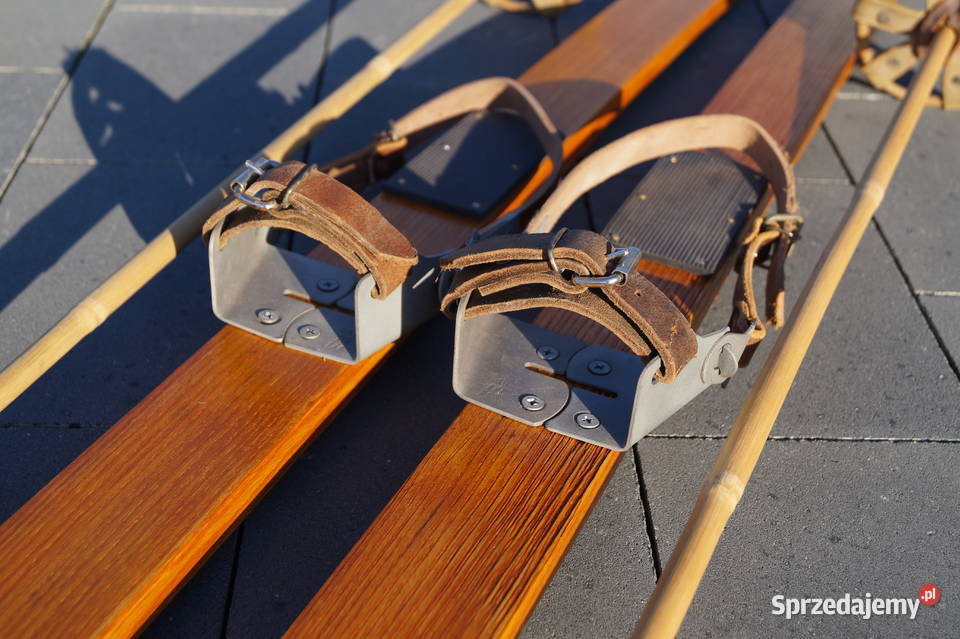 Stare narty jesionowe 165 kijki Pruchnik