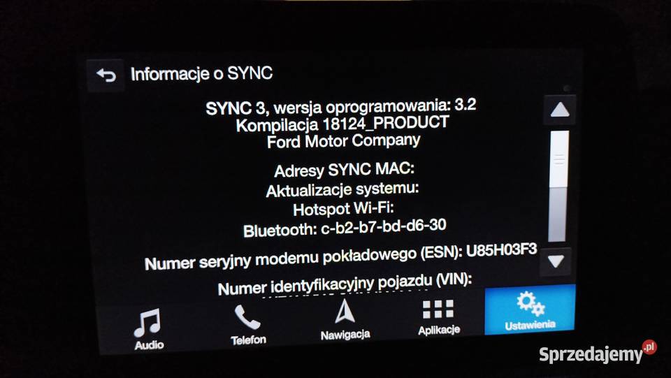 Ford Sync2 Sync3 język polski menu konwersja z łódzkie Łódź